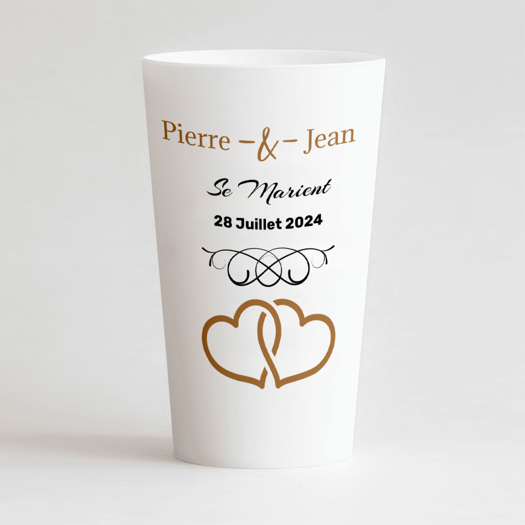 Gobelet personnalisé Mariage Cœurs Croisés – CUP 25-33 Digital